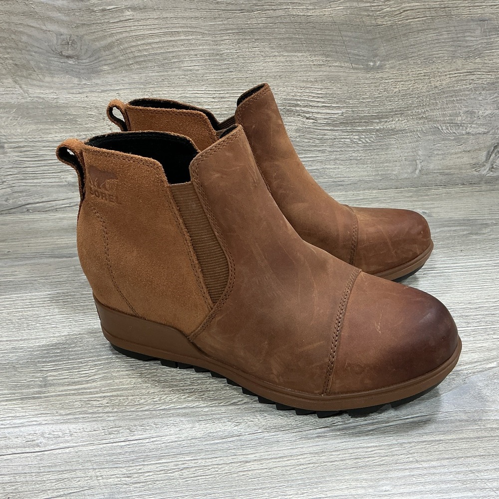 Sorel Evie II Boots Women's Size 7 Chelsea Wedge Booties Bohemian Indie Sleaze